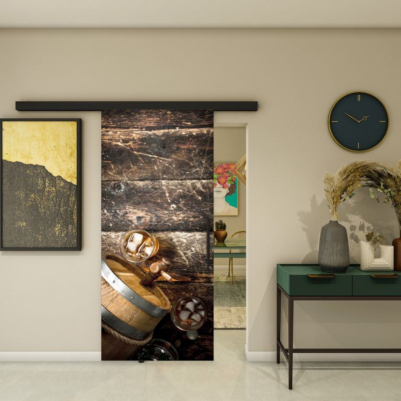 Glasschiebetür BLACK-LINE - Fotoprint Modell 117