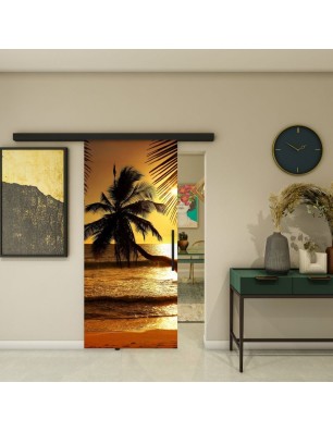 Glasschiebetür BLACK-LINE - Fotoprint Model 136