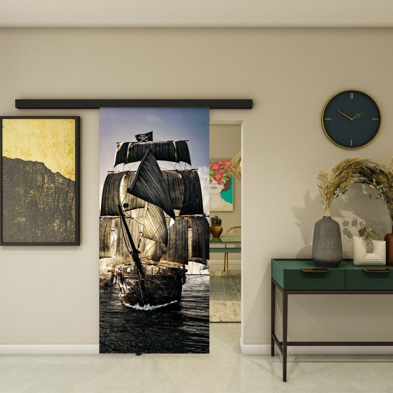 Glasschiebetür BLACK-LINE - Fotoprint Modell 140
