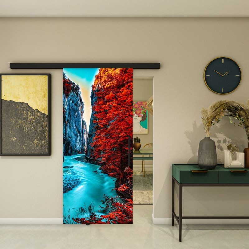 Glasschiebetür BLACK-LINE - Fotoprint Modell 170