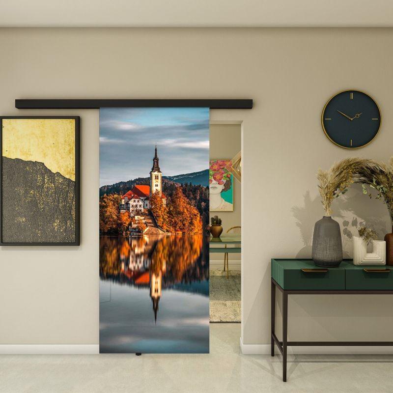 Glasschiebetür BLACK-LINE - Fotoprint Modell 183