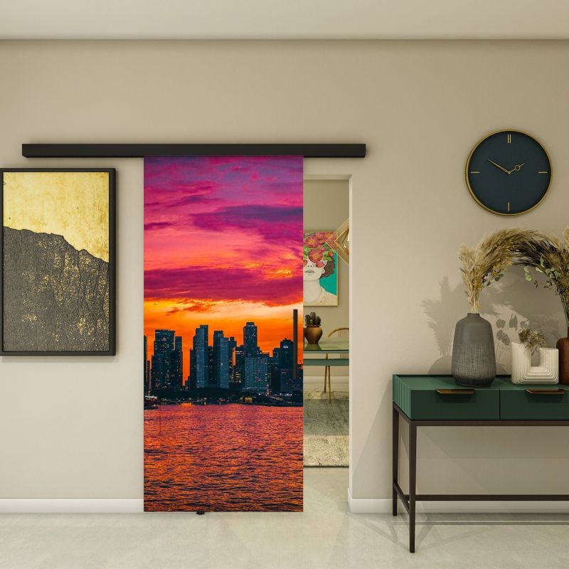 Glasschiebetür BLACK-LINE - Fotoprint Modell 202