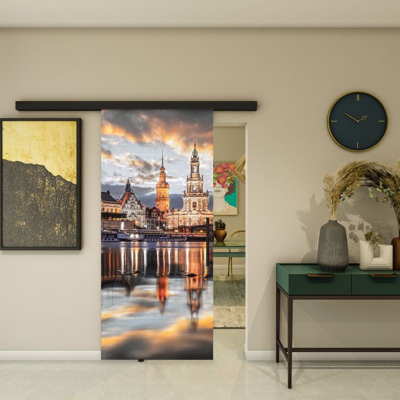 Glasschiebetür BLACK-LINE - Fotoprint Modell 203