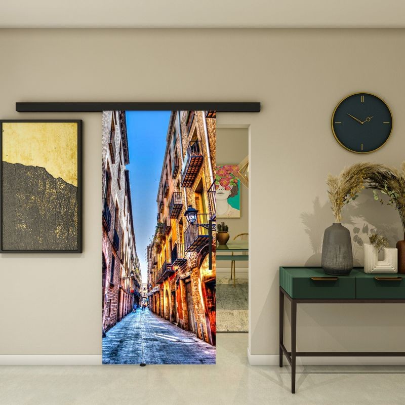 Glasschiebetür BLACK-LINE - Fotoprint Modell 208