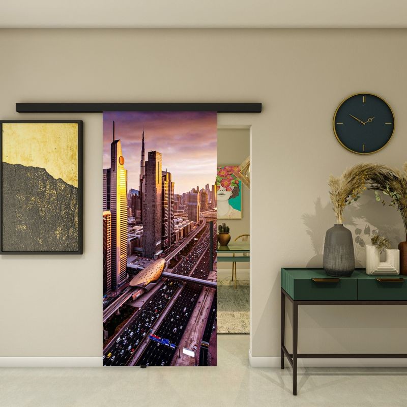 Glasschiebetür BLACK-LINE - Fotoprint Modell 213