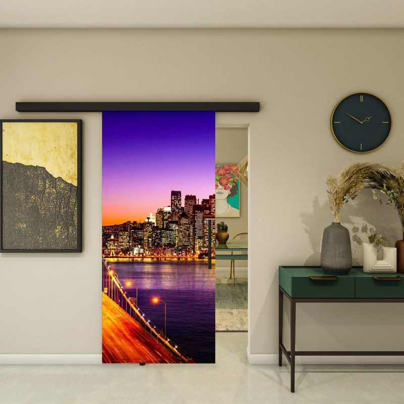 Glasschiebetür BLACK-LINE - Fotoprint Modell 329