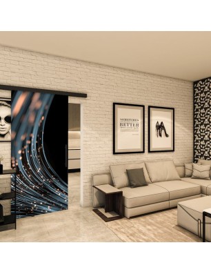 Glasschiebetür BLACK-LINE - Fotoprint Model 33
