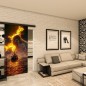 Glasschiebetür BLACK-LINE - Fotoprint Modell 225