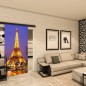 Glasschiebetür BLACK-LINE - Fotoprint Modell 298
