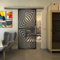 Glasschiebetür SLIM-LINE - Fineprint Modell 070 Schwarz auf Klarglas