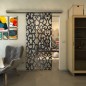 Glasschiebetür SLIM-LINE - Fineprint Modell 139 Schwarz auf Klarglas Glasschiebetür SLIM-LINE - Fineprint Modell 139 Schwarz auf Klarglas