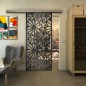 Glasschiebetür SLIM-LINE - Fineprint Modell 145 Schwarz auf Klarglas Glasschiebetür SLIM-LINE - Fineprint Modell 145 Schwarz auf Klarglas
