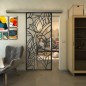 Glasschiebetür SLIM-LINE - Fineprint Modell 148 Schwarz auf Klarglas Glasschiebetür SLIM-LINE - Fineprint Modell 148 Schwarz auf Klarglas