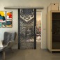 Glasschiebetür SLIM-LINE - Fineprint Modell 156 Schwarz auf Klarglas Glasschiebetür SLIM-LINE - Fineprint Modell 156 Schwarz auf Klarglas
