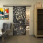 Glasschiebetür SLIM-LINE - Fineprint Modell 170 Schwarz auf Klarglas Glasschiebetür SLIM-LINE - Fineprint Modell 170 Schwarz auf Klarglas