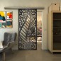 Glasschiebetür SLIM-LINE - Fineprint Modell 173 Schwarz auf Klarglas Glasschiebetür SLIM-LINE - Fineprint Modell 173 Schwarz auf Klarglas
