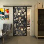 Glasschiebetür SLIM-LINE - Fineprint Modell 175 Schwarz auf Klarglas Glasschiebetür SLIM-LINE - Fineprint Modell 175 Schwarz auf Klarglas