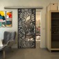 Glasschiebetür SLIM-LINE - Fineprint Modell 177 Schwarz auf Klarglas Glasschiebetür SLIM-LINE - Fineprint Modell 177 Schwarz auf Klarglas