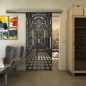 Glasschiebetür SLIM-LINE - Fineprint Modell 181 Schwarz auf Klarglas Glasschiebetür SLIM-LINE - Fineprint Modell 181 Schwarz auf Klarglas