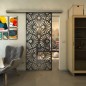 Glasschiebetür SLIM-LINE - Fineprint Modell 183 Schwarz auf Klarglas Glasschiebetür SLIM-LINE - Fineprint Modell 183 Schwarz auf Klarglas