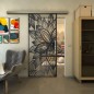 Glasschiebetür SLIM-LINE - Fineprint Modell 184 Schwarz auf Klarglas Glasschiebetür SLIM-LINE - Fineprint Modell 184 Schwarz auf Klarglas