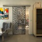 Glasschiebetür SLIM-LINE - Fineprint Modell 188 Schwarz auf Klarglas Glasschiebetür SLIM-LINE - Fineprint Modell 188 Schwarz auf Klarglas