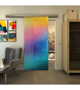 Glasschiebetür SLIM-LINE - Fineprint Model 050 Verlauf auf Klarglas