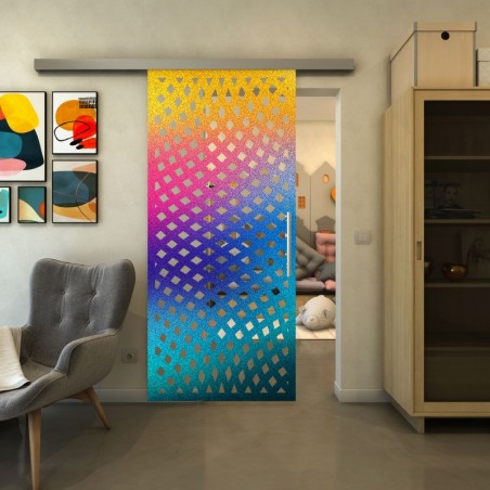Glasschiebetür SLIM-LINE - Fineprint Model 068 Verlauf auf Klarglas