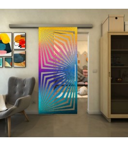Glasschiebetür SLIM-LINE - Fineprint Model 070 Verlauf auf Klarglas
