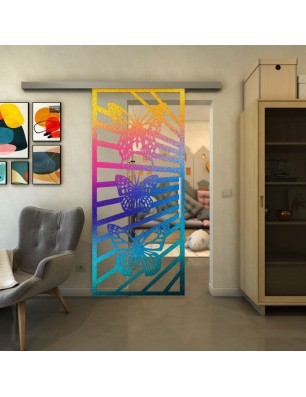 Glasschiebetür SLIM-LINE - Fineprint Model 176 Verlauf auf Klarglas