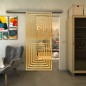 Glasschiebetür SLIM-LINE - Fineprint Modell 014 Gold auf Klarglas