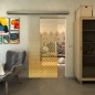 Glasschiebetür SLIM-LINE - Fineprint Modell 038 Gold auf Klarglas