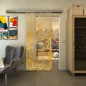 Glasschiebetür SLIM-LINE - Fineprint Modell 056 Gold auf Klarglas