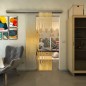 Glasschiebetür SLIM-LINE - Fineprint Modell 059 Gold auf Klarglas