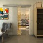Glasschiebetür SLIM-LINE - Fineprint Modell 081 Gold auf Klarglas