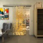 Glasschiebetür SLIM-LINE - Fineprint Modell 094 Gold auf Klarglas
