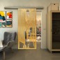 Glasschiebetür SLIM-LINE - Fineprint Modell 097 Gold auf Klarglas