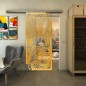 Glasschiebetür SLIM-LINE - Fineprint Modell 108 Gold auf Klarglas