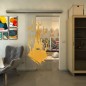 Glasschiebetür SLIM-LINE - Fineprint Modell 114 Gold auf Klarglas