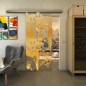 Glasschiebetür SLIM-LINE - Fineprint Modell 115 Gold auf Klarglas