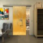 Glasschiebetür SLIM-LINE - Fineprint Modell 120 Gold auf Klarglas