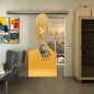 Glasschiebetür SLIM-LINE - Fineprint Modell 124 Gold auf Klarglas