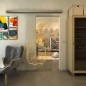 Glasschiebetür SLIM-LINE - Fineprint Modell 126 Gold auf Klarglas