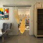 Glasschiebetür SLIM-LINE - Fineprint Modell 129 Gold auf Klarglas