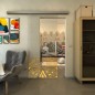 Glasschiebetür SLIM-LINE - Fineprint Modell 155 Gold auf Klarglas