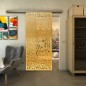 Glasschiebetür SLIM-LINE - Fineprint Modell 168 Gold auf Klarglas Glasschiebetür SLIM-LINE - Fineprint Modell 168 Gold auf Klarglas
