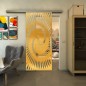 Glasschiebetür SLIM-LINE - Fineprint Modell 197 Gold auf Klarglas