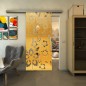 Glasschiebetür SLIM-LINE - Fineprint Modell 199 Gold auf Klarglas