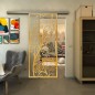 Glasschiebetür SLIM-LINE - Fineprint Modell 204 Gold auf Klarglas