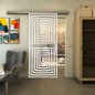 Glasschiebetür SLIM-LINE - Fineprint Modell 014 Weiss auf Klarglas